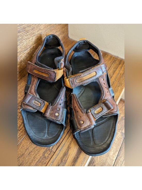 Timberland Leather Sandals, Brown & Black Walking Shoes mens Size 9 main image 5
